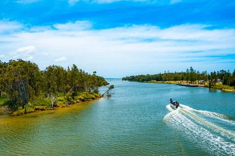Boat River Landscape Stock Photos