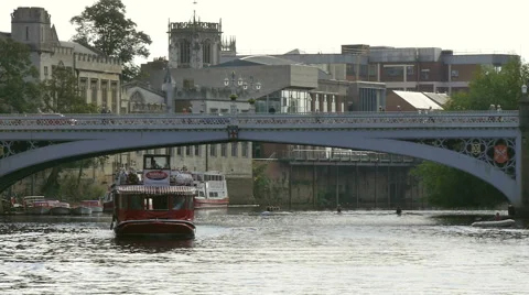 Boat on river ouse Stock Footage 41539473