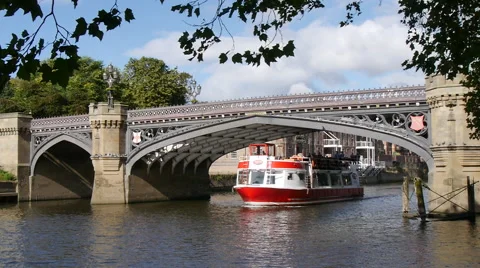 Boat on River Ouse Stock Footage 43562127