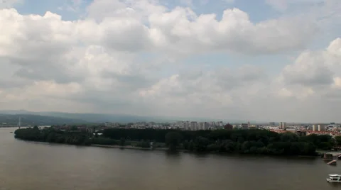 Boat on the river passing by. Time lapse video. 2 Stock Footage 34748096