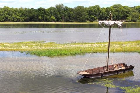Boat on a river Stock Photos