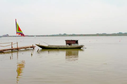 Boat on the river Stock Photos