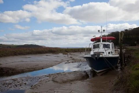 Boat on a river Stock Photos