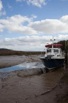 Boat on a river Stock Photos