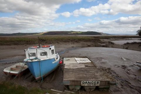Boat on a river Stock Photos