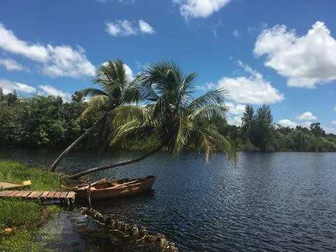 Boat in the river Foto stock