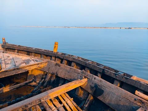 Boat in river side Stock Photos