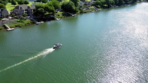Boat Riverwalk Augusta GA Video stock 277449031