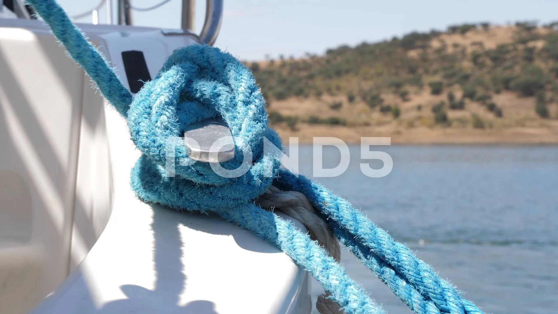 boat rope anchor ship sea nautical tie u, Stock Video