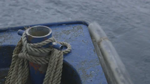 Boat-Ropes-Ocean-Moving-Anchor Stock Footage 37812092
