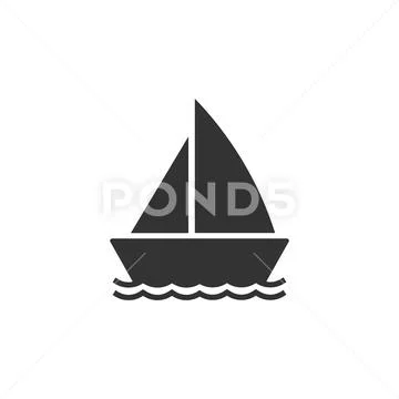 Boat, sail, sailing, ship, yacht icon. Vector illustration, flat design. Stock Illustration