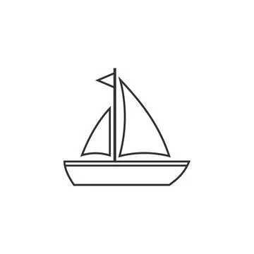 Boat, sail, sailing, ship, yacht icon. Vector illustration, flat design. Stock Illustration