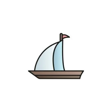 Boat, sailboat color gradient vector icon Stock Illustration