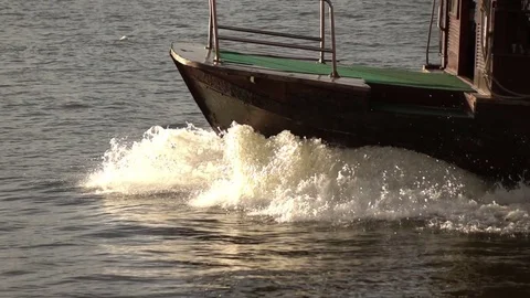 Boat sailed on the river Stock Footage 84468734