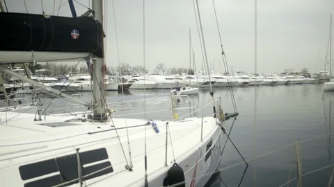 Boat sailing away Stock Footage 124640497