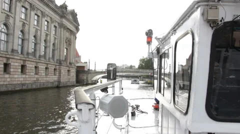 Boat sailing in the canal Stock Footage 42030640