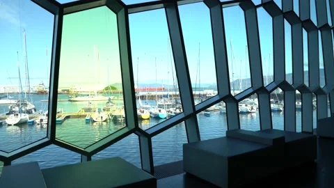 Boat Sailing into Dock Stock Footage 159100419