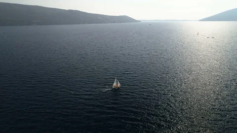 Boat Sailing As Evening Falls Stock Footage 95754735