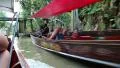 Boat sailing to the floating market in Bangkok, Thailand HD Footage