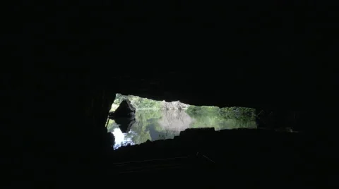Boat sailing from karst cave in Ha Long Bay, Vietnam Video stock 67432491
