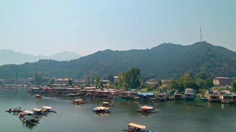 Boat sailing on Mountain river #1 Stock Footage 220342637