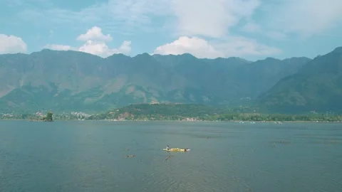 Boat sailing on Mountain river #10 Stock Footage 220344016
