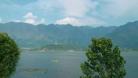 Boat sailing on Mountain river #11 Stock Footage 220344097