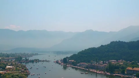 Boat sailing on Mountain river #2 Stock Footage 220342580
