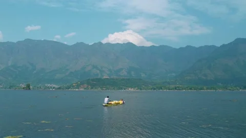 Boat sailing on Mountain river #8 Stock Footage 220343859