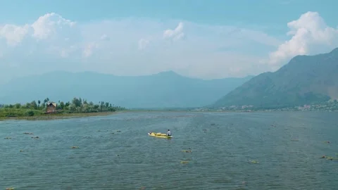 Boat sailing on Mountain river #9 Stock Footage 220343981