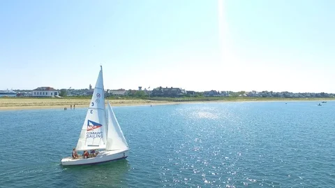 BOAT SAILING IN NANTUCKET Stock Footage 104290561