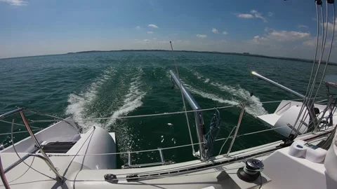 Boat sailing in the ocean 4 Video stock 288233598