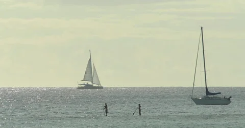 Boat sailing in ocean Video stock 58137227