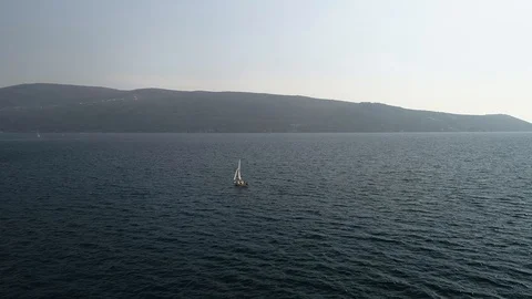 Boat Sailing In The Ocean Stock Footage 95749548