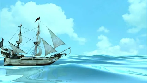 A boat Sailing on the ocean Stock Footage 196890924