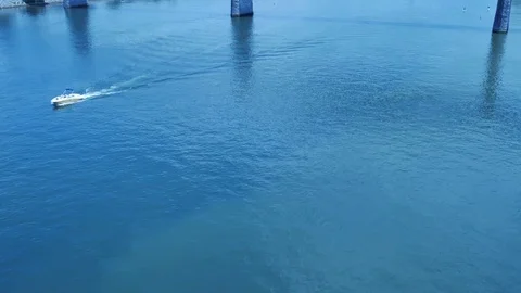 A boat sailing on the river 스톡 동영상 76505891