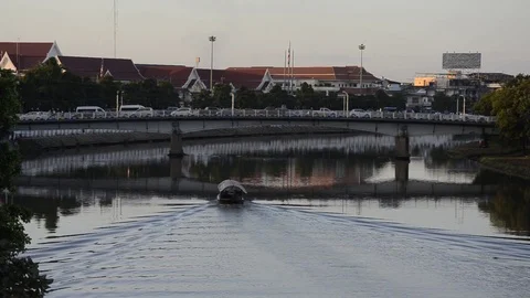 Boat sailing in the river. Stock Footage 83033018