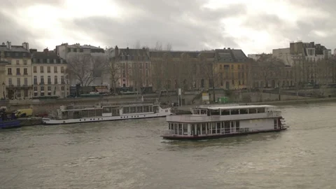 Boat sailing on the river Stock Footage 146685976