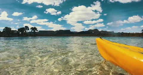 Boat sailing on river through the Amazon region Stock Footage 162524357