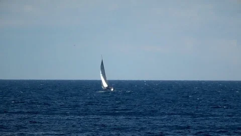 Boat sailing into the sea Video stock 83428943