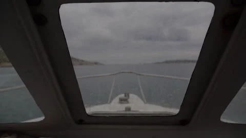 The boat is sailing into the sea. Inside view. Malta. Stock Footage 256018291