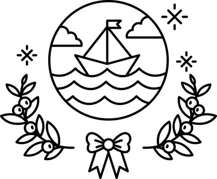 A boat is sailing on the water Stock Illustration