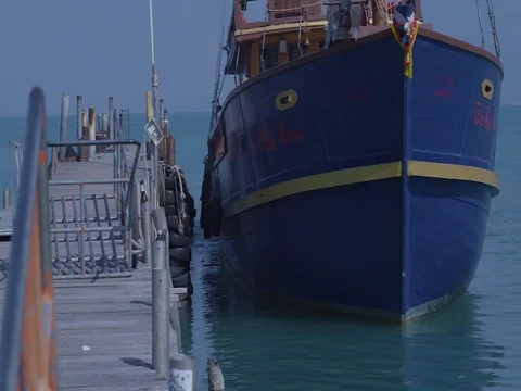 Boat sails away from the pier. Ship leaves Port. Yacht club, port. 動画素材 70180361