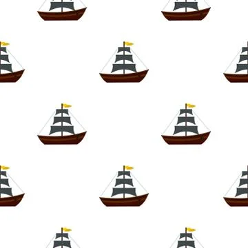 Boat with sails pattern flat Illustrazione stock