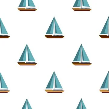 Boat with sails pattern seamless Stock Illustration