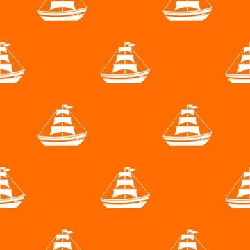 Boat with sails pattern seamless Stock Illustration