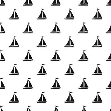 Boat with sails pattern, simple style Illustrazione stock