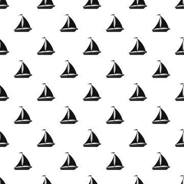 Boat with sails pattern, simple style Illustrazione stock