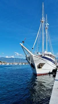 Boat with sails Stock Photos