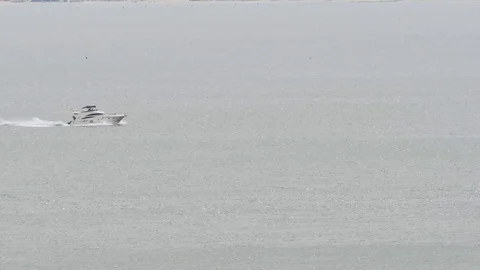 The boat sails on the sea. Stock Footage